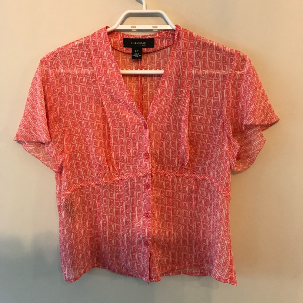 JONES WEAR Coral Button Down Shirt